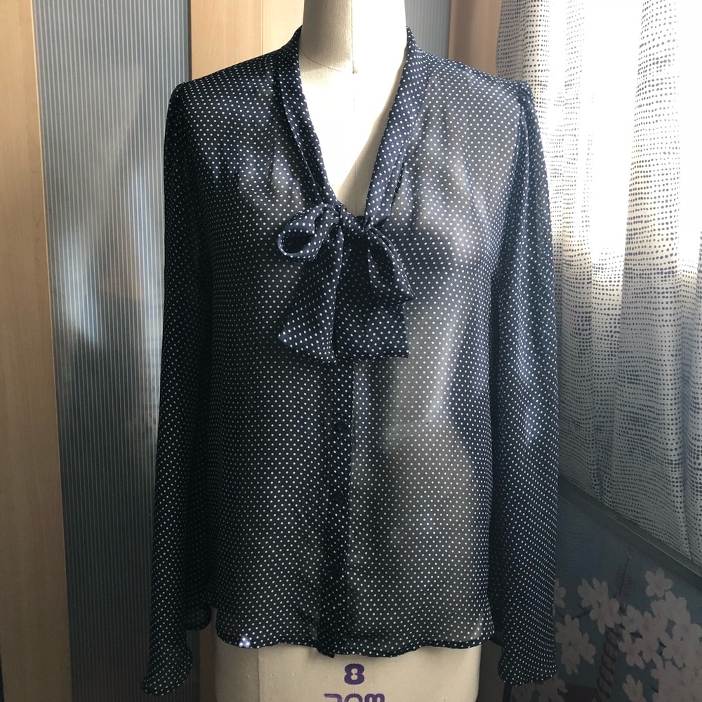 Forever 21 Polkadot Winged Sleeve Blouse